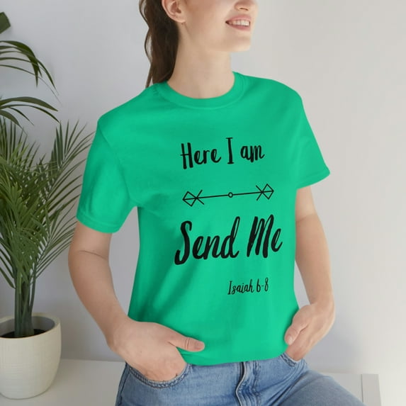 Unisex Jersey Short Sleeve Tee Christian T-Shirt Here I am Lord 2XL