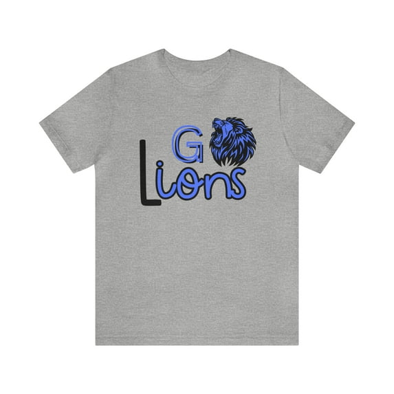 Unisex Jersey Short Sleeve Tee Go Lions Blue Tshirt