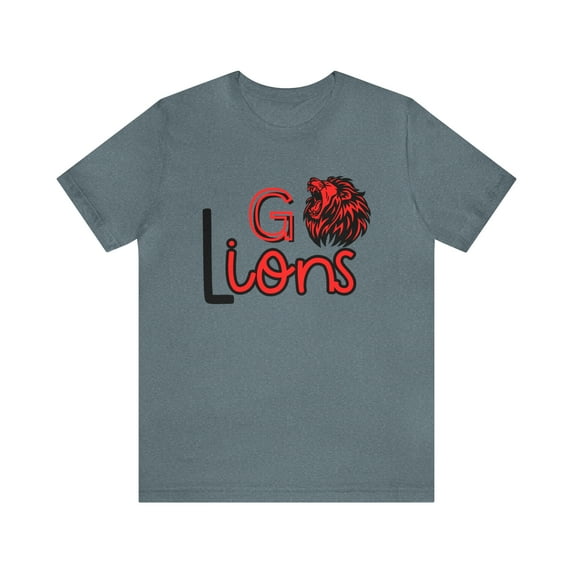 Unisex Jersey Short Sleeve Tee Go Lions Red Tshirt