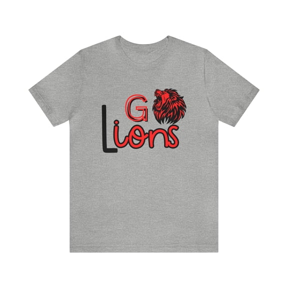 Unisex Jersey Short Sleeve Tee Go Lions Red Tshirt
