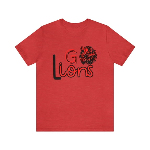 Unisex Jersey Short Sleeve Tee Go Lions Red Tshirt