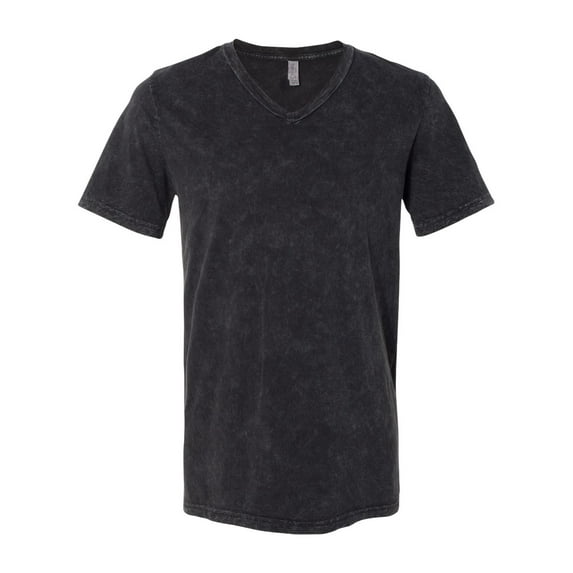 Unisex Jersey Short-Sleeve V-Neck T-Shirt BLK MINERAL WASH M