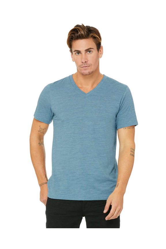 Unisex Jersey Short-Sleeve V-Neck T-Shirt DENIM SLUB M