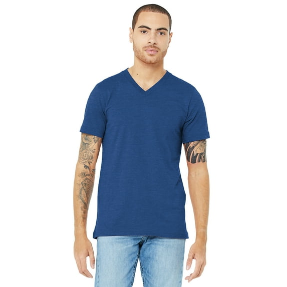 Unisex Jersey Short-Sleeve V-Neck T-Shirt - HTHR TRUE ROYAL - 3XL