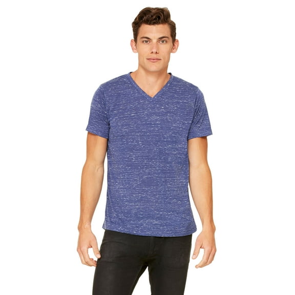 Unisex Jersey Short-Sleeve V-Neck T-Shirt NAVY MARBLE L