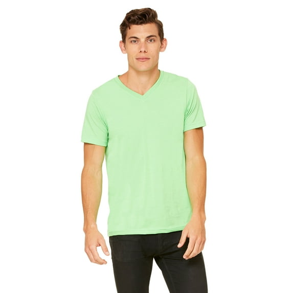 Unisex Jersey Short-Sleeve V-Neck T-Shirt - NEON GREEN - XL