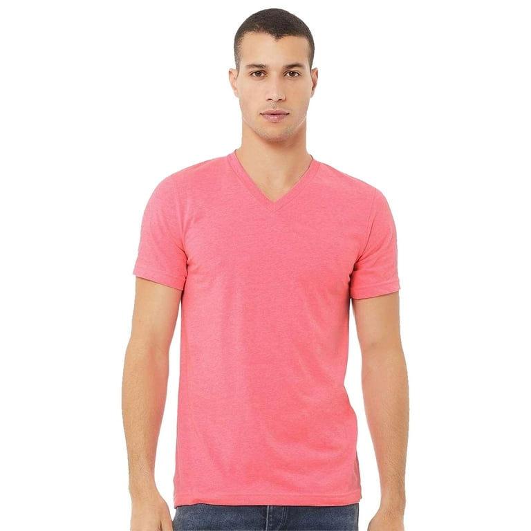 Unisex Jersey Short-Sleeve V-Neck T-Shirt NEON PINK 3XL