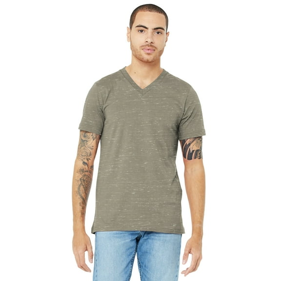Unisex Jersey Short-Sleeve V-Neck T-Shirt - STONE MARBLE - L