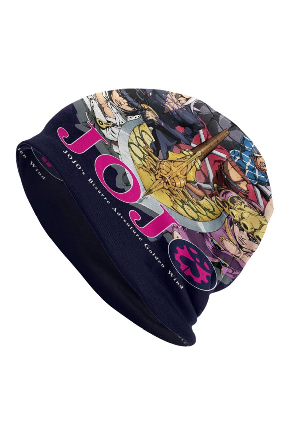 Unisex JoJo Bizarre Adventure Knitted Hat Warm Slouchy Knit Hat Headwear Skull Hat for Men Women