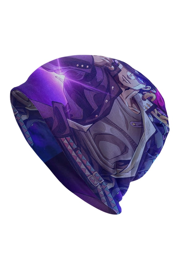 Unisex JoJo Bizarre Adventure Knitted Hat Warm Slouchy Knit Hat Headwear Skull Hat for Men Women