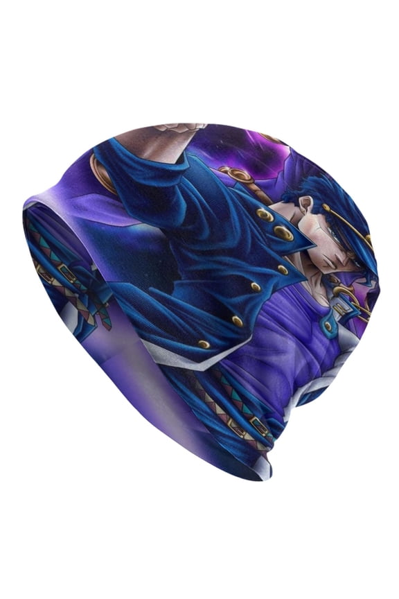 Unisex JoJo Bizarre Adventure Knitted Hat Warm Slouchy Knit Hat Headwear Skull Hat for Men Women