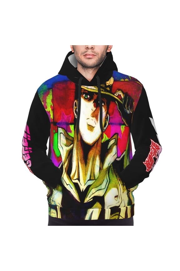 Unisex JoJo Bizarre Adventure Pullover Hoodies 3D Print Novelty Sweatshirts Hoodie with Pocket for Men Women