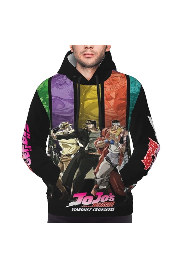 Unisex JoJo Bizarre Adventure Pullover Hoodies 3D Print Novelty Sweatshirts Hoodie with Pocket for Men Women