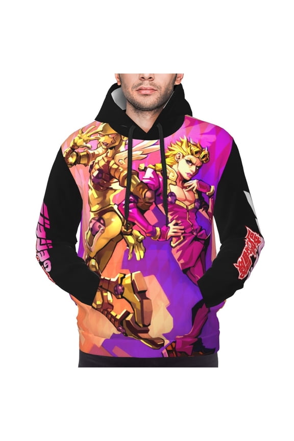 Unisex JoJo Bizarre Adventure Pullover Hoodies 3D Print Novelty Sweatshirts Hoodie with Pocket for Men Women