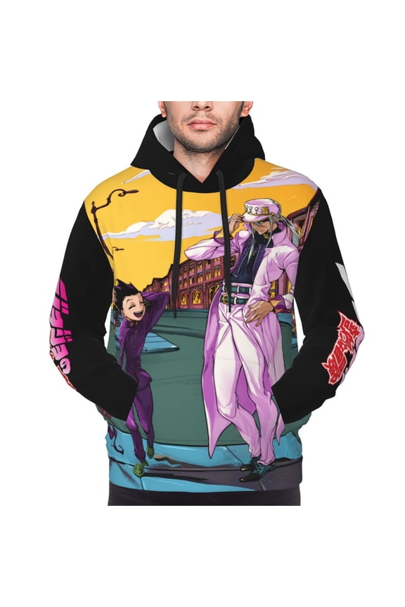 Unisex JoJo Bizarre Adventure Pullover Hoodies 3D Print Novelty Sweatshirts Hoodie with Pocket for Men Women