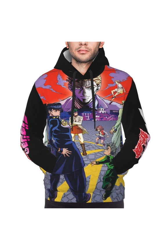 Unisex JoJo Bizarre Adventure Pullover Hoodies 3D Print Novelty Sweatshirts Hoodie with Pocket for Men Women