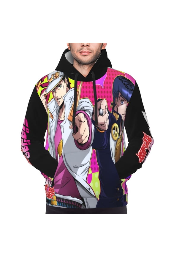 Unisex JoJo Bizarre Adventure Pullover Hoodies 3D Print Novelty Sweatshirts Hoodie with Pocket for Men Women