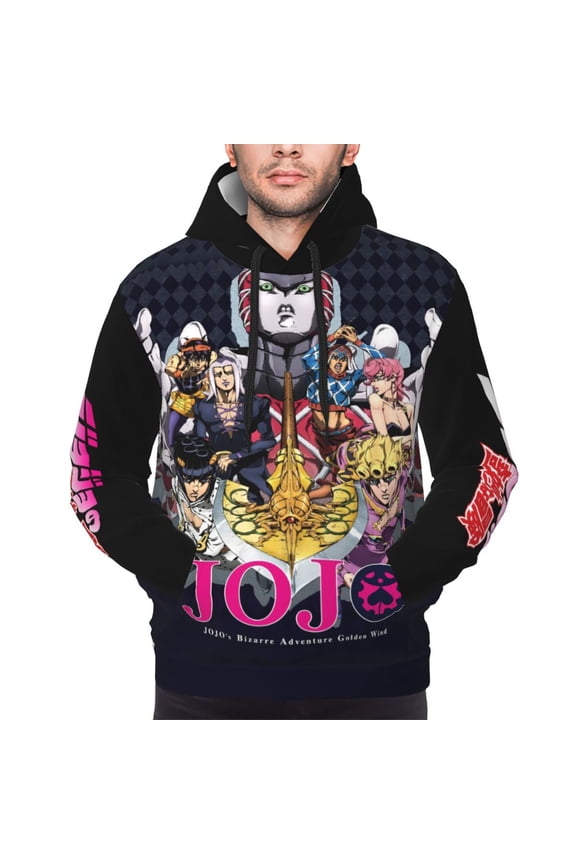 Unisex JoJo Bizarre Adventure Pullover Hoodies 3D Print Novelty Sweatshirts Hoodie with Pocket for Men Women