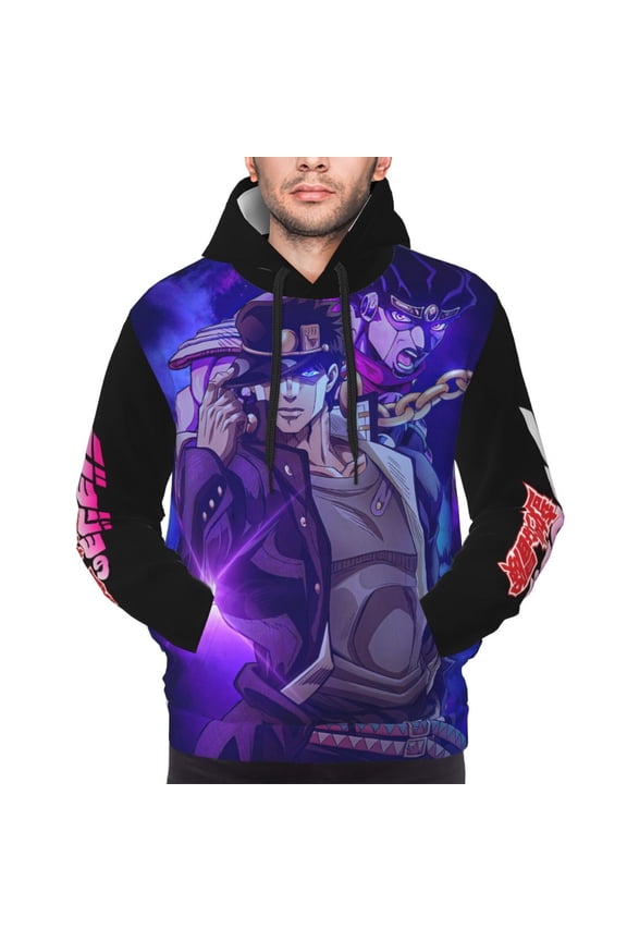 Unisex JoJo Bizarre Adventure Pullover Hoodies 3D Print Novelty Sweatshirts Hoodie with Pocket for Men Women