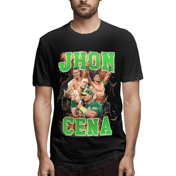 Unisex John Cena Youth Mens Short Sleeve Shirt Hawaiian Shirts Cotton Round Neck T-Shirt Tops Clothes T-Shirts