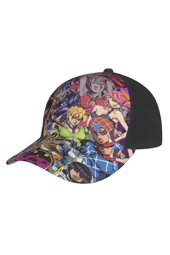Unisex Jojo Bizarre Adventure Baseball Cap Adjustable Trucker Hat for Running Sports Hiking Camping