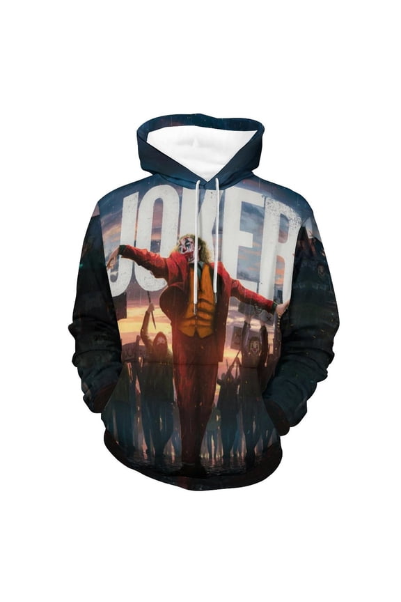 Unisex Joker Pullover Hoodies 3D Print Novelty Sweatshirts Hoodie with Pocket for Men Women