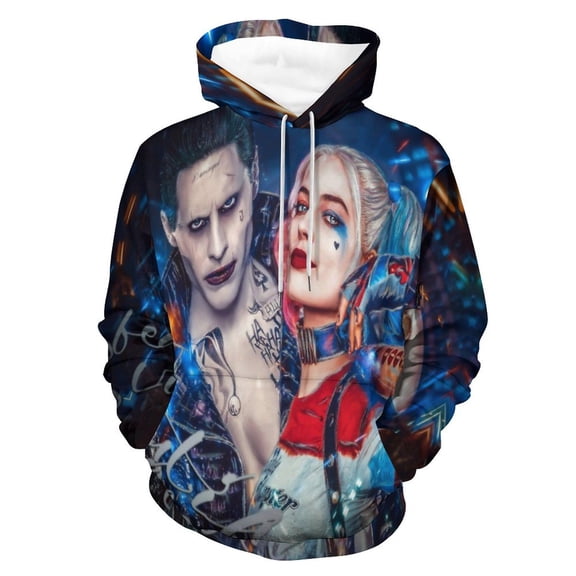 Unisex Joker Pullover Hoodies 3D Print Novelty Sweatshirts Hoodie with Pocket for Men Women
