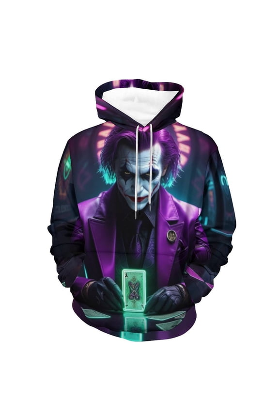 Unisex Joker Pullover Hoodies 3D Print Novelty Sweatshirts Hoodie with Pocket for Men Women