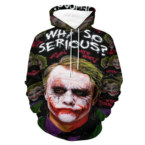 Unisex Joker Pullover Hoodies 3D Print Novelty Sweatshirts Hoodie with Pocket for Men Women