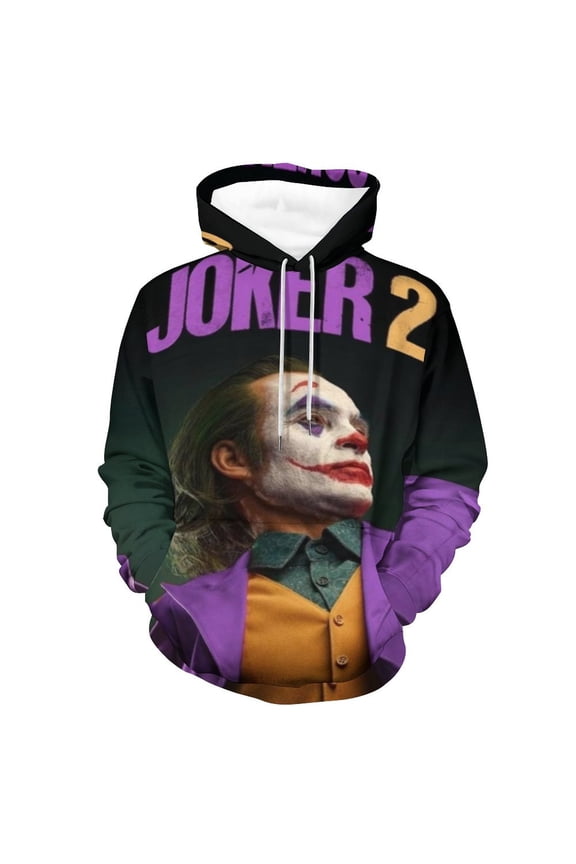 Unisex Joker Pullover Hoodies 3D Print Novelty Sweatshirts Hoodie with Pocket for Men Women