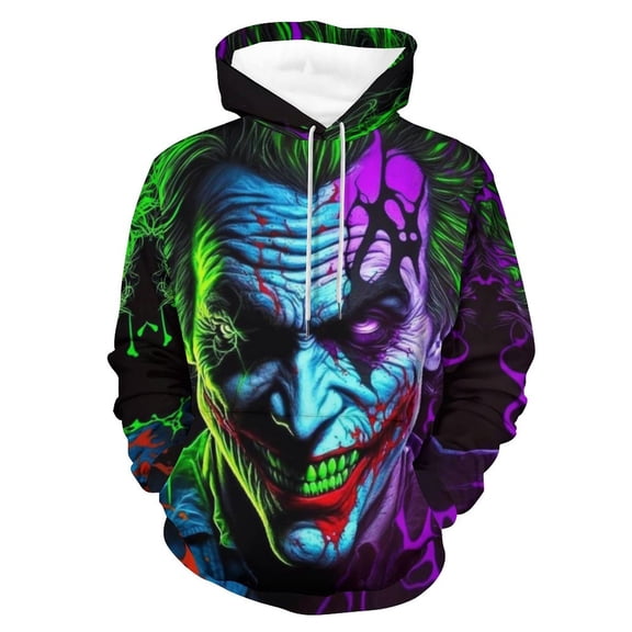 Unisex Joker Pullover Hoodies 3D Print Novelty Sweatshirts Hoodie with Pocket for Men Women