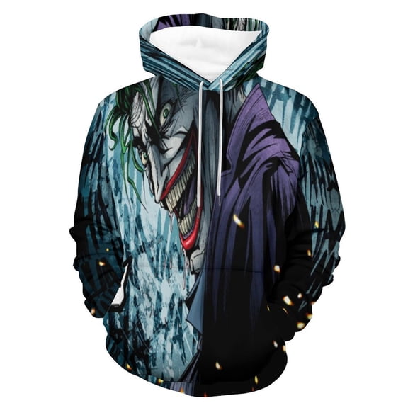 Unisex Joker Pullover Hoodies 3D Print Novelty Sweatshirts Hoodie with Pocket for Men Women