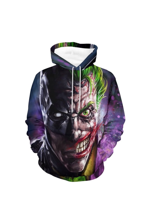 Unisex Joker Pullover Hoodies 3D Print Novelty Sweatshirts Hoodie with Pocket for Men Women