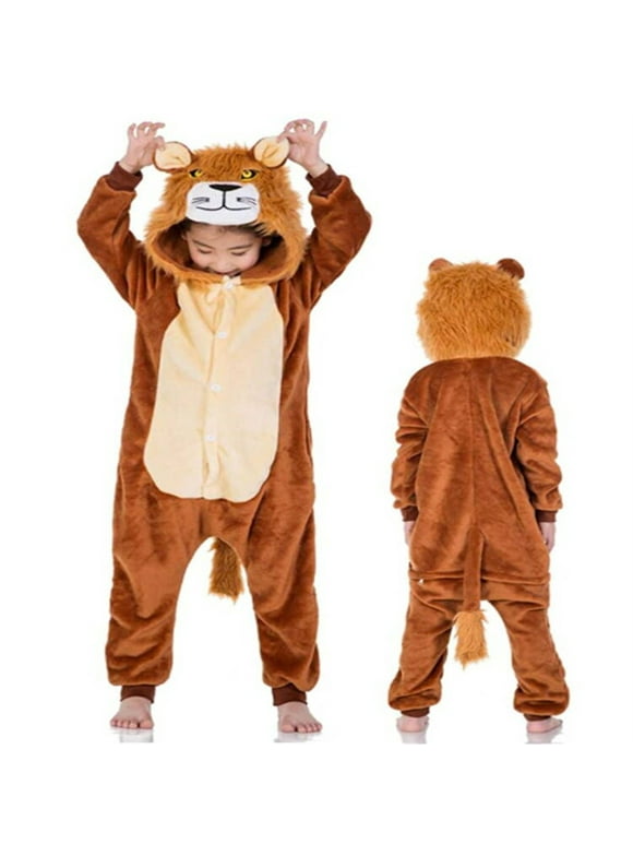 Unisex Jumpsuit Cosplay Cartoon Children Pajamas Sleepwear Soft Kids Flannel