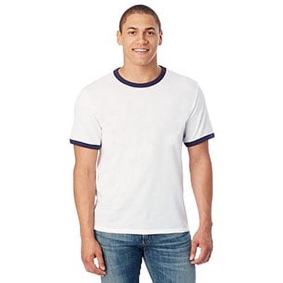 Unisex Keeper Ringer T-Shirt - WHITE/ NAVY - M