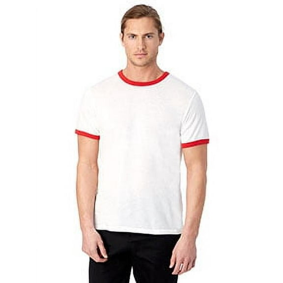 Unisex Keeper Ringer T-Shirt - WHITE/ RED - M
