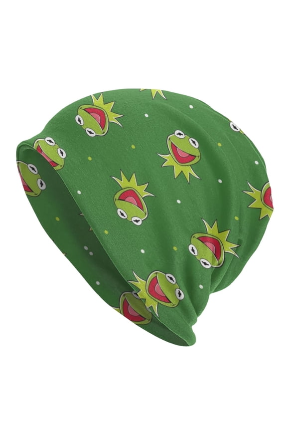 Unisex Kermit The Frog Knitted Hat Warm Slouchy Knit Hat Headwear Skull Hat For Men Women