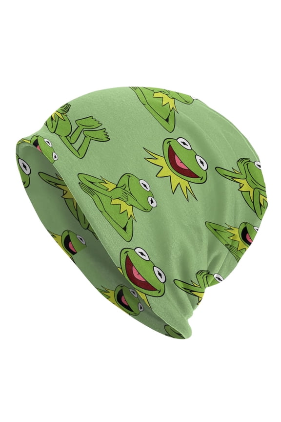 Unisex Kermit The Frog Knitted Hat Warm Slouchy Knit Hat Headwear Skull Hat For Men Women