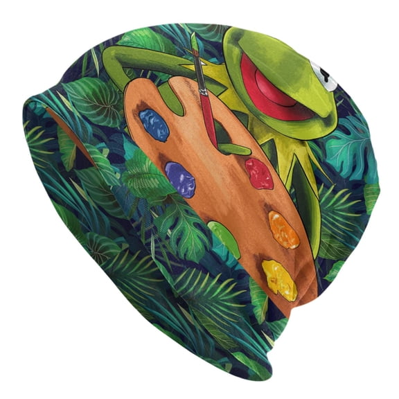 Unisex Kermit The Frog Knitted Hat Warm Slouchy Knit Hat Headwear Skull Hat For Men Women