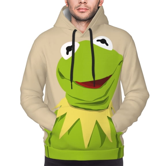 Unisex Ker-mit The Fro Pullover Hoodies 3D Print Novelty Sweatshirts Hoodie with Pocket for Men Women