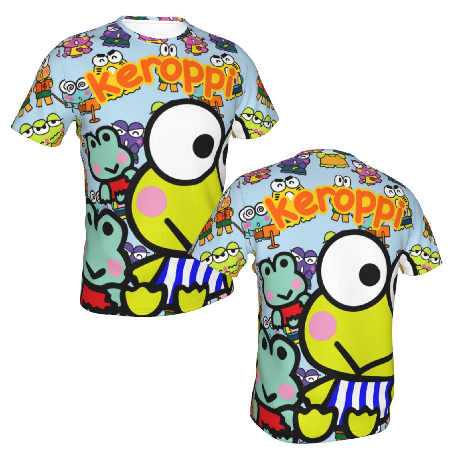 Unisex Keroppi T Shirts 3D Printed Short Sleeve Shirts Casual Graphics Tees For Adult Men Women