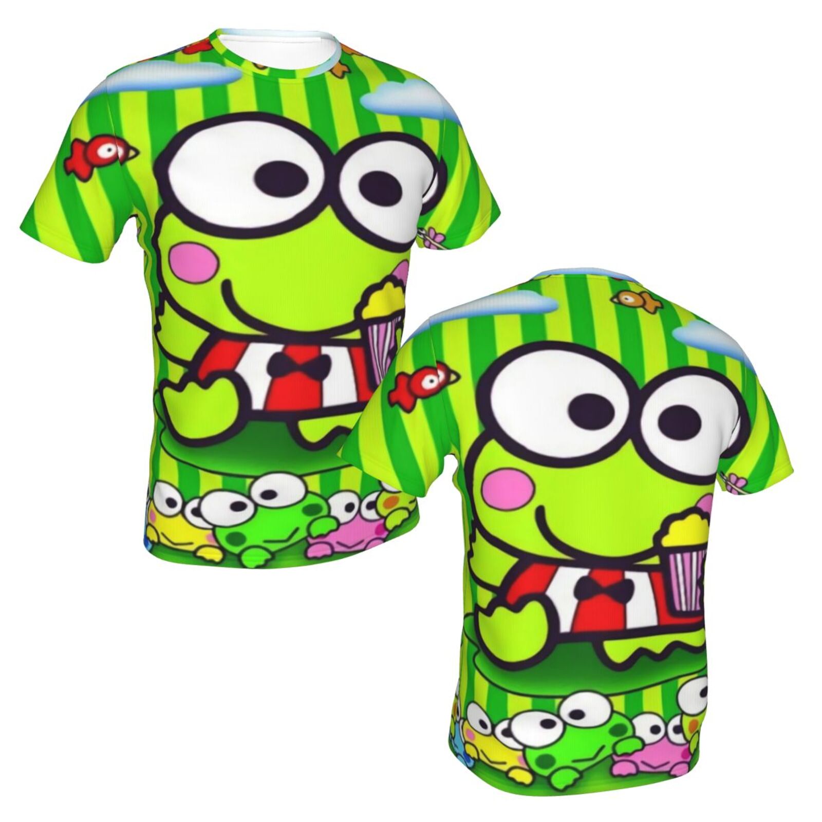 Unisex Keroppi T Shirts 3D Printed Short Sleeve Shirts Casual Graphics Tees For Adult Men Women