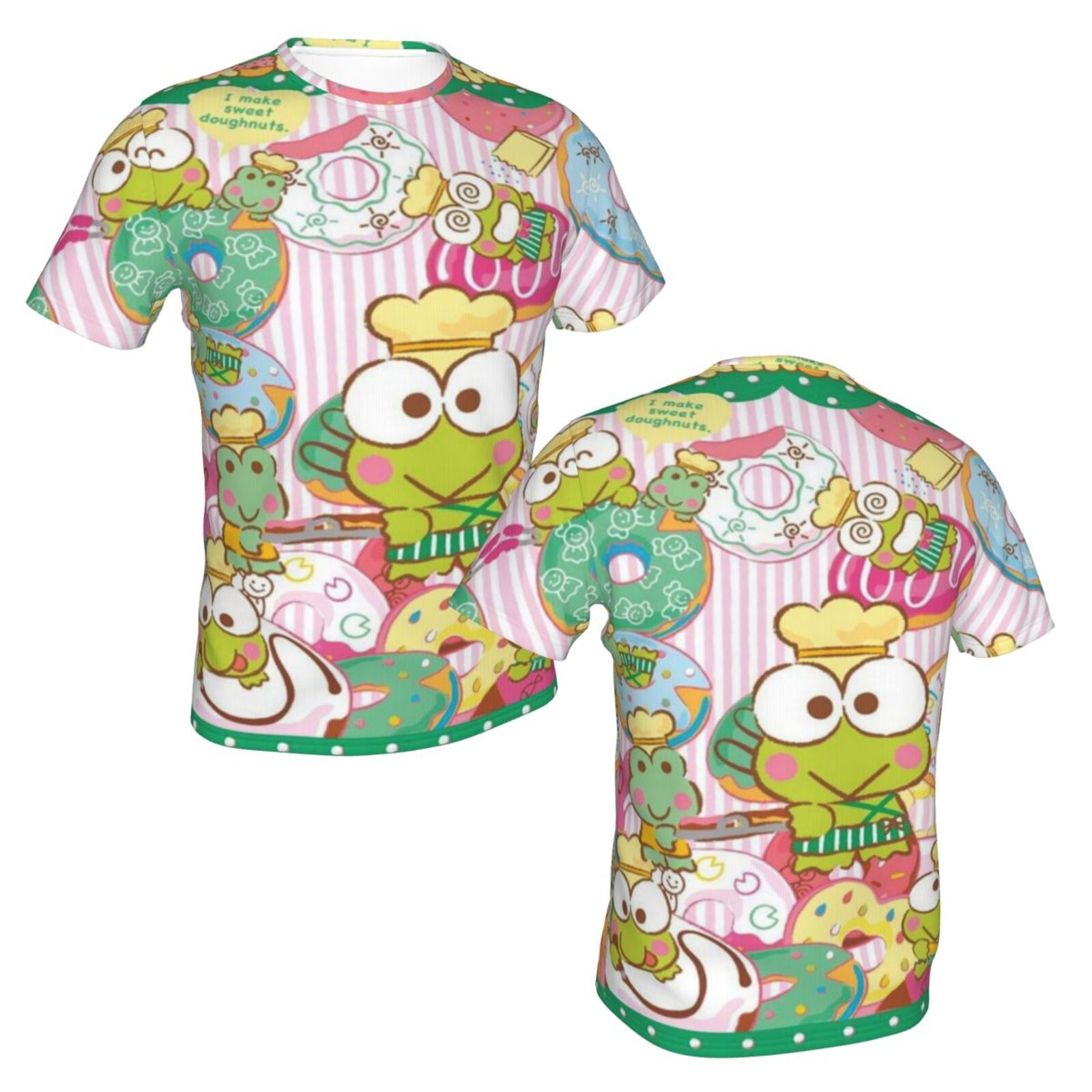 Unisex Keroppi T Shirts 3D Printed Short Sleeve Shirts Casual Graphics Tees For Adult Men Women