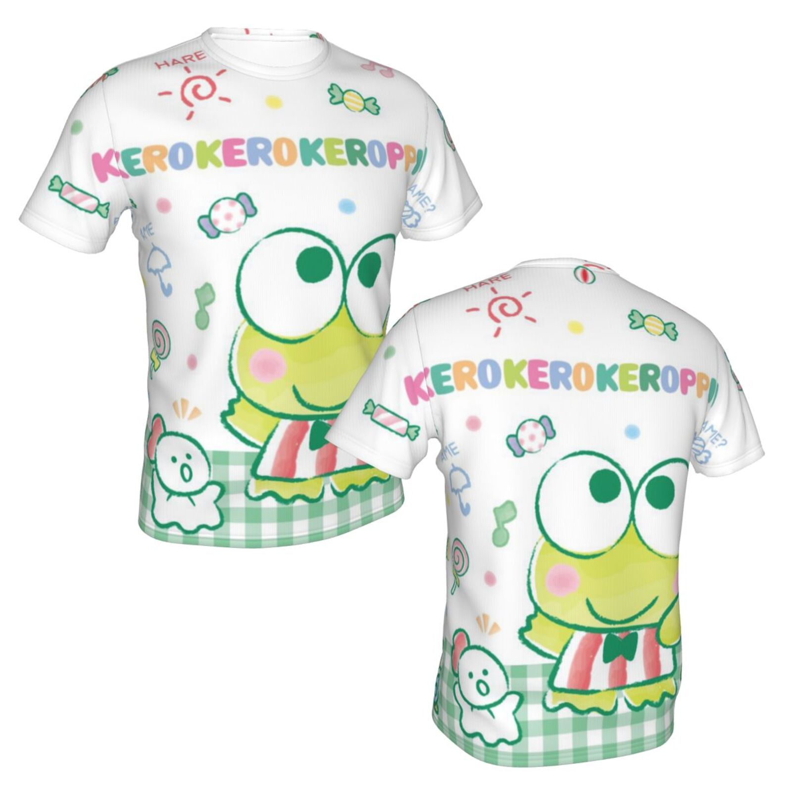 Unisex Keroppi T Shirts 3D Printed Short Sleeve Shirts Casual Graphics Tees For Adult Men Women
