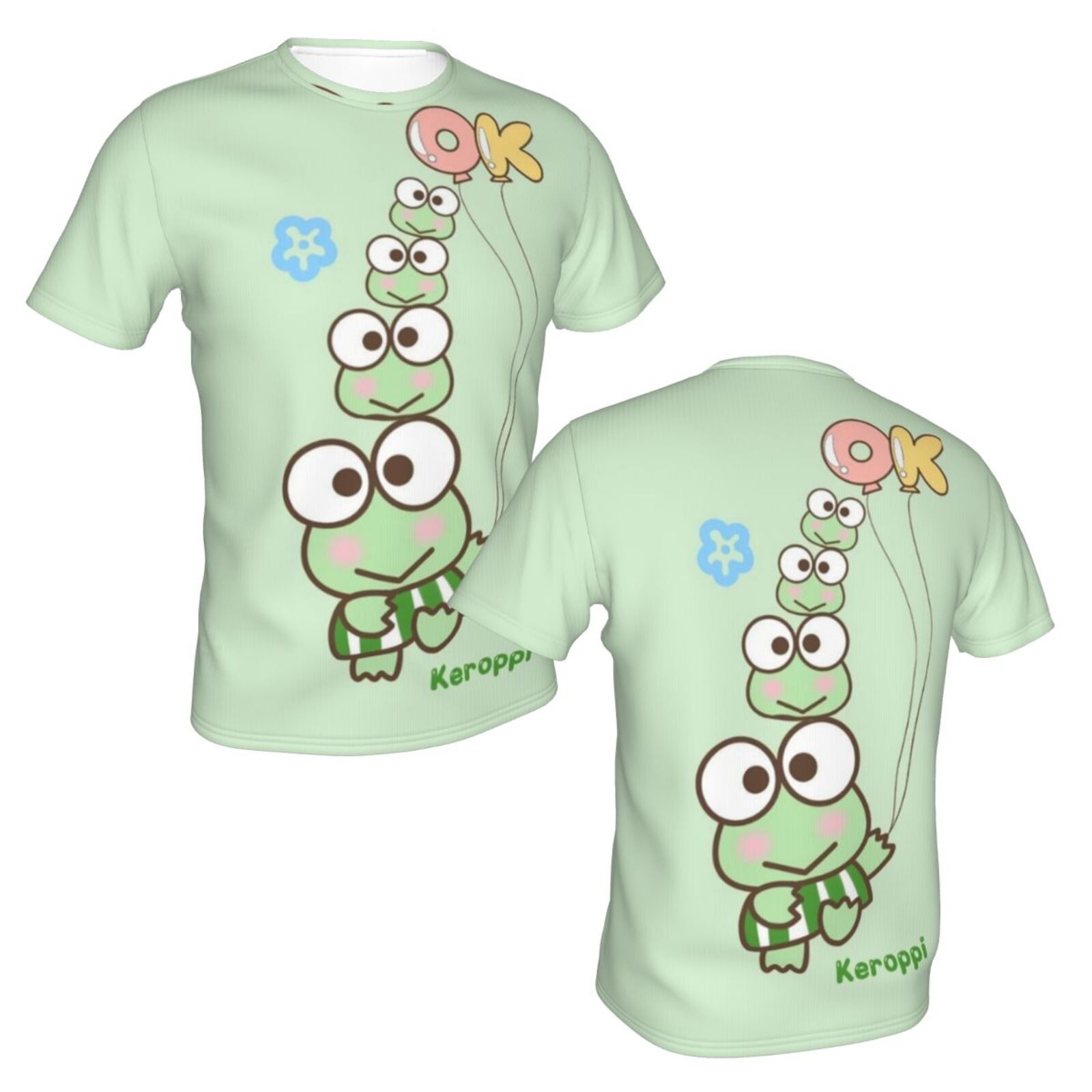 Unisex Keroppi T Shirts 3D Printed Short Sleeve Shirts Casual Graphics Tees For Adult Men Women