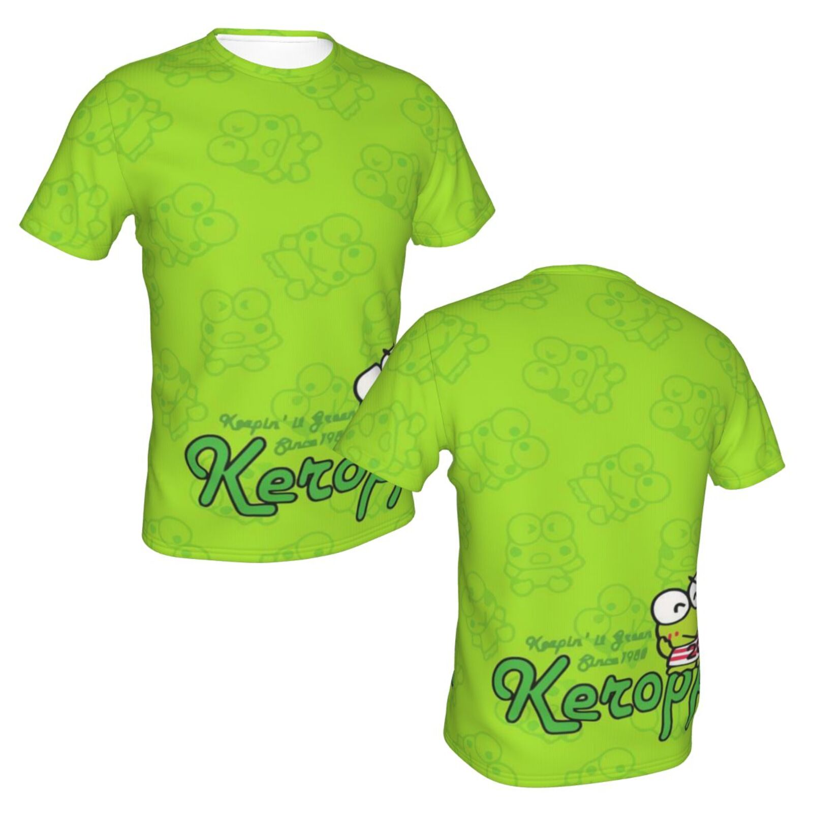 Unisex Keroppi T Shirts 3D Printed Short Sleeve Shirts Casual Graphics Tees For Adult Men Women