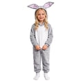 thumbnail image 1 of Unisex Kids Bunny Outfit Soft Performance Dress Up Party Jumpsuit Hooded Long Sleeve Full Length Soft Grey 3 Years-4 Years, 1 of 7