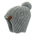 thumbnail image 1 of Unisex Kids' Cable Knit Beanie Boys Girls Fall Winter Fleece Lined Earflap Hat Fuzzy Casual Warm Knit Cap, 1 of 7