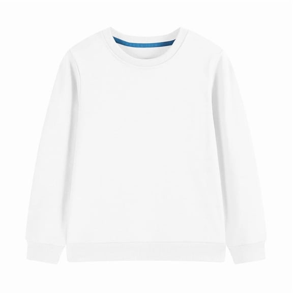 Unisex Kids Crewneck Sweatshirt Toddler Long Sleeve Tops Fall Comfy and Soft Pullovers for Boys and Girls 2-14 Years