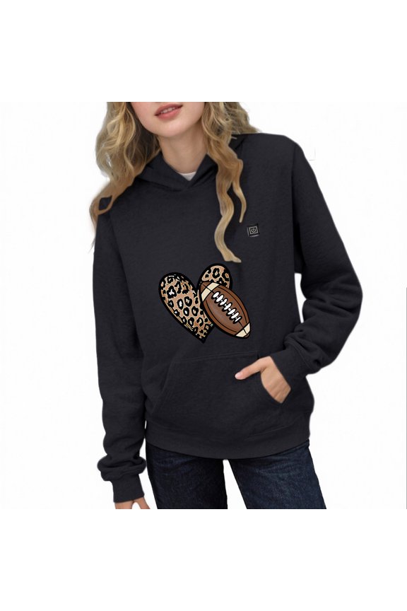 Unisex Kids Heated Hoodies Girls Boys 5 Zones Heating Sweatshirts Warm Winter Pullover Graphic Hoodie 4 T, Black